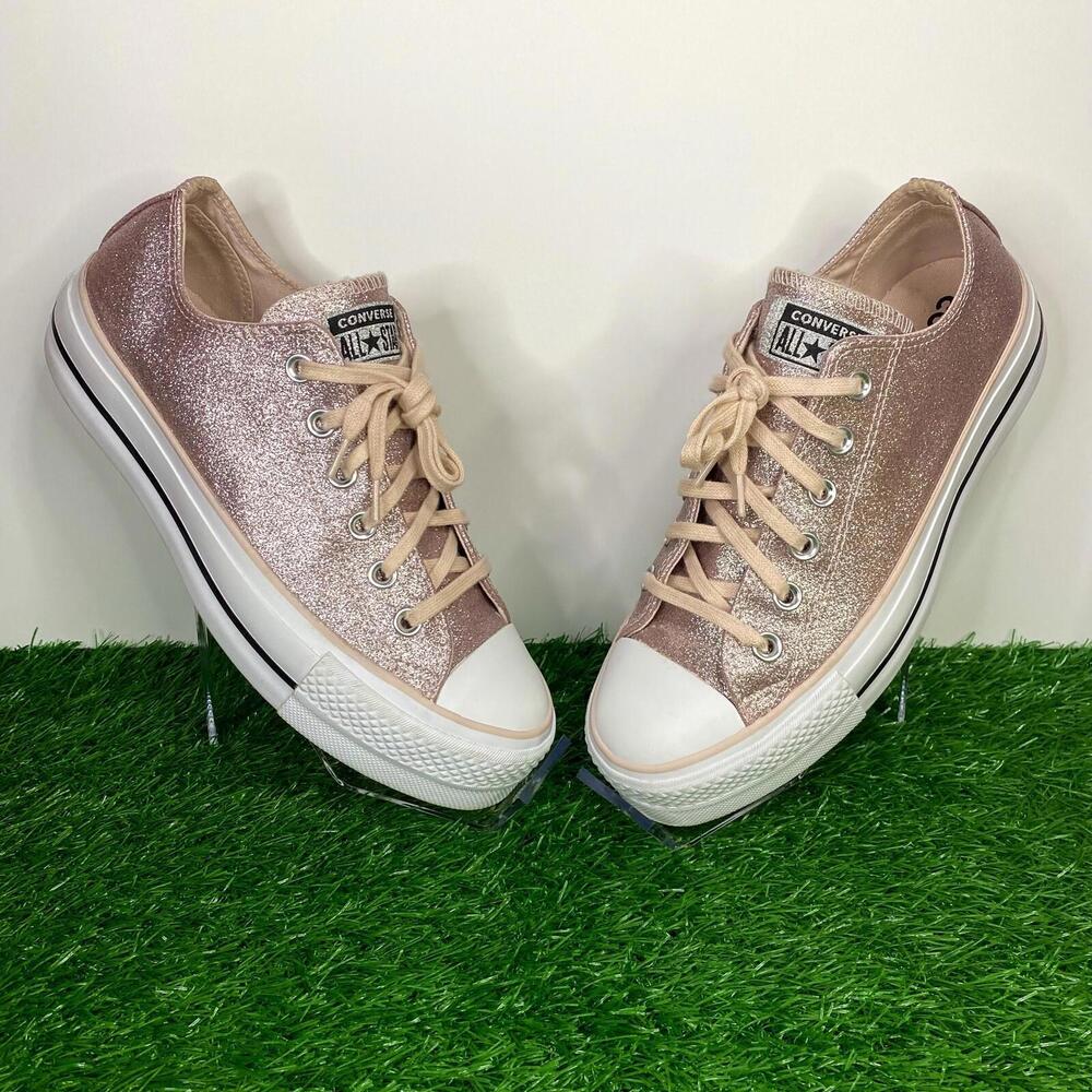 Converse Womens Chuck Taylor All Star Platform Sneakers Size 8 Silt Red Glitter